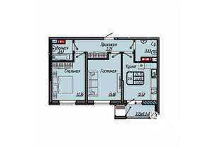 2-к квартира, вторичка, 54м2, 2/9 этаж