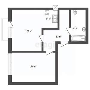 1-к квартира, вторичка, 55м2, 7/15 этаж