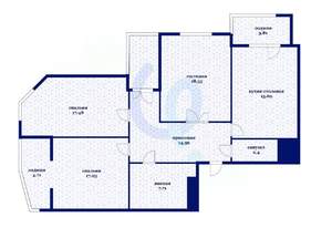 3-к квартира, вторичка, 99м2, 24/24 этаж