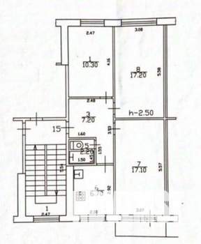 3-к квартира, вторичка, 61м2, 5/5 этаж