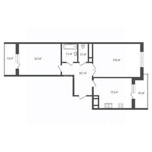 2-к квартира, вторичка, 68м2, 12/16 этаж