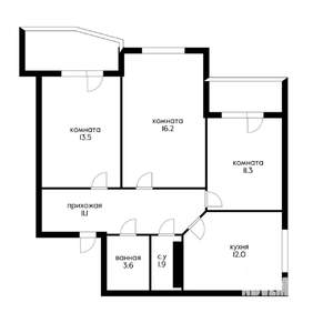 3-к квартира, вторичка, 70м2, 5/21 этаж