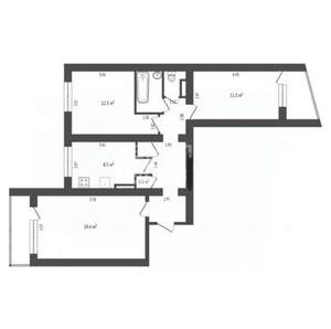 3-к квартира, вторичка, 69м2, 9/9 этаж