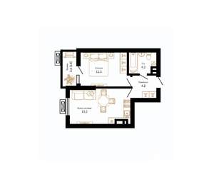 1-к квартира, вторичка, 38м2, 11/15 этаж