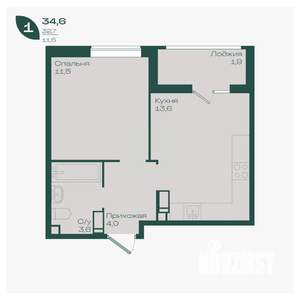 1-к квартира, вторичка, 35м2, 17/18 этаж