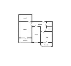 2-к квартира, вторичка, 59м2, 9/16 этаж