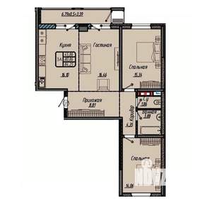 3-к квартира, вторичка, 84м2, 5/18 этаж