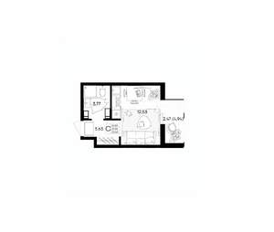 Студия квартира, вторичка, 22м2, 9/9 этаж