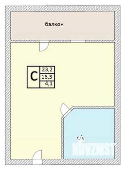 Студия квартира, вторичка, 23м2, 1/6 этаж
