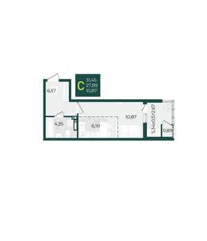Студия квартира, вторичка, 31м2, 17/21 этаж