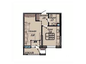 1-к квартира, вторичка, 38м2, 13/18 этаж