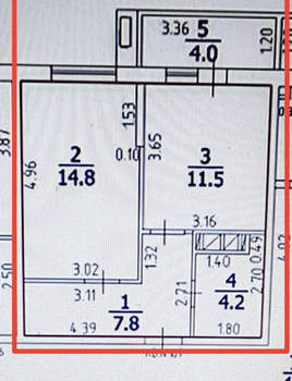 1-к квартира, вторичка, 40м2, 12/16 этаж