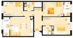 3-к квартира, вторичка, 84м2, 18/18 этаж