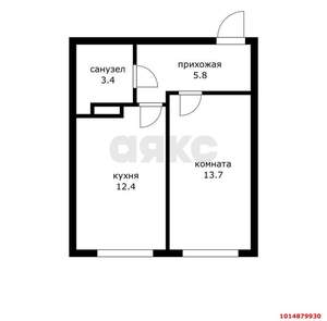 1-к квартира, вторичка, 35м2, 8/16 этаж