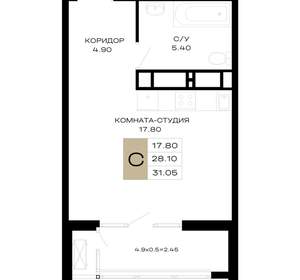 Студия квартира, вторичка, 31м2, 7/21 этаж
