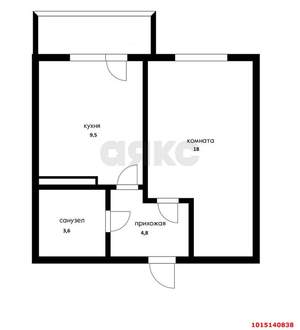 1-к квартира, вторичка, 38м2, 1/16 этаж
