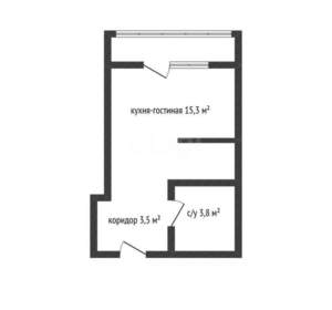 Студия квартира, вторичка, 25м2, 13/20 этаж