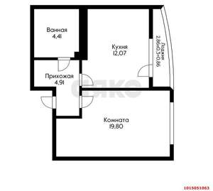1-к квартира, вторичка, 41м2, 3/20 этаж