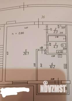 1-к квартира, вторичка, 42м2, 3/3 этаж