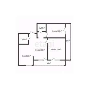 3-к квартира, вторичка, 65м2, 21/24 этаж