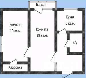 2-к квартира, вторичка, 43м2, 5/5 этаж