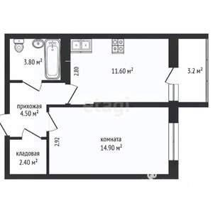 1-к квартира, вторичка, 40м2, 5/19 этаж