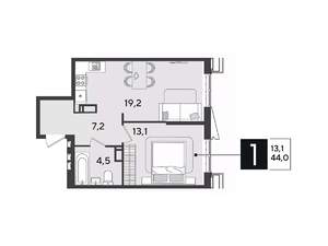 1-к квартира, вторичка, 44м2, 14/18 этаж