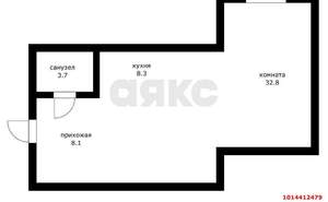 1-к квартира, вторичка, 53м2, 2/4 этаж