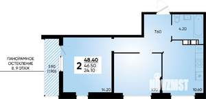 2-к квартира, вторичка, 48м2, 7/18 этаж