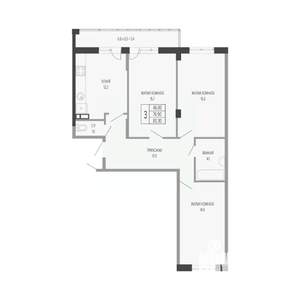 3-к квартира, вторичка, 80м2, 4/17 этаж
