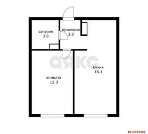 1-к квартира, вторичка, 35м2, 13/16 этаж
