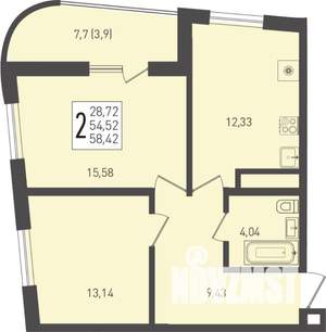 2-к квартира, вторичка, 64м2, 20/24 этаж