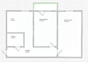 2-к квартира, вторичка, 44м2, 3/5 этаж