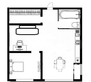 1-к квартира, вторичка, 41м2, 3/12 этаж