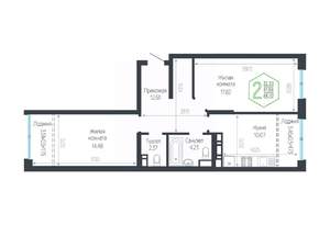 2-к квартира, вторичка, 65м2, 6/24 этаж