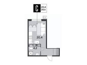 Студия квартира, вторичка, 25м2, 11/18 этаж