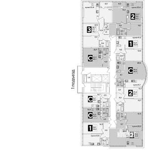 2-к квартира, вторичка, 62м2, 16/16 этаж