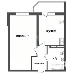 1-к квартира, вторичка, 36м2, 8/14 этаж