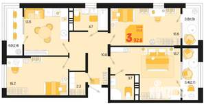 3-к квартира, вторичка, 93м2, 18/18 этаж