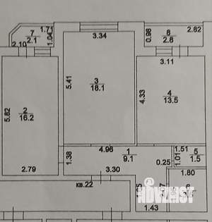 2-к квартира, вторичка, 67м2, 1/4 этаж