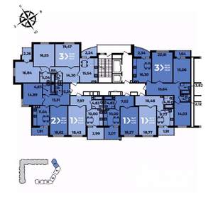 1-к квартира, вторичка, 45м2, 6/19 этаж
