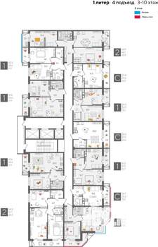 1-к квартира, строящийся дом, 42м2, 8/24 этаж