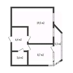 1-к квартира, вторичка, 38м2, 3/3 этаж