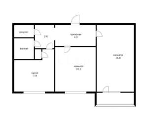 2-к квартира, вторичка, 44м2, 8/9 этаж