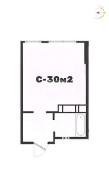 Студия квартира, вторичка, 30м2, 13/24 этаж