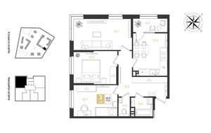 3-к квартира, вторичка, 78м2, 5/9 этаж