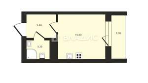 Студия квартира, вторичка, 27м2, 2/9 этаж