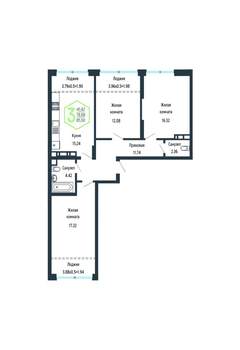 3-к квартира, вторичка, 86м2, 11/24 этаж