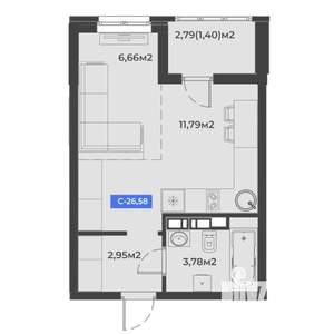 Студия квартира, строящийся дом, 27м2, 5/5 этаж