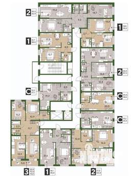 3-к квартира, вторичка, 76м2, 7/16 этаж